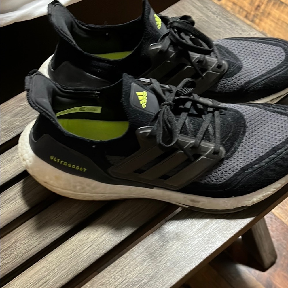 Adidas Black and White Athletic Shoes with Breathable Mesh